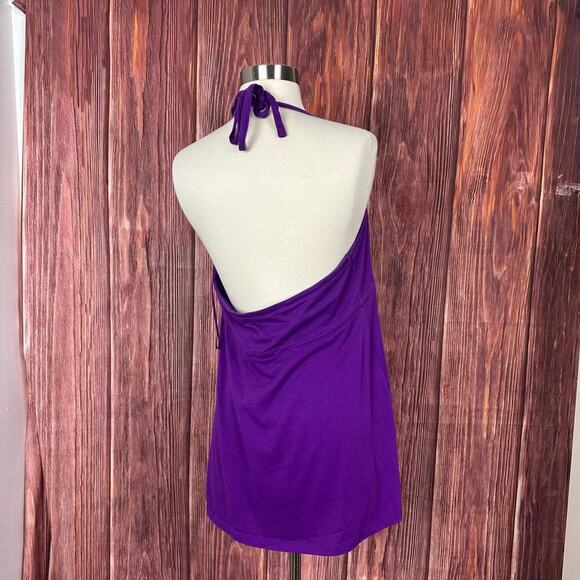 Express Purple Y2K Tank Top Halter Neck Womens Size Large L - Picture 6 of 8